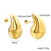 Bold Gold Teardrop Studs - Image 3