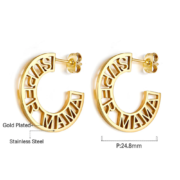 MAMA Letter Hoop Earings - Image 2