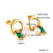 Pearl and Emerald Gold Drops - Image 3