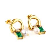 Pearl and Emerald Gold Drops