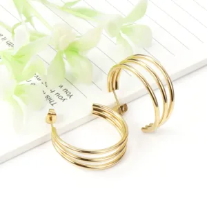 Triple Hoop Earrings - Image 3